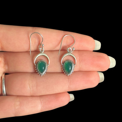 "Neela" Green Onyx Earrings