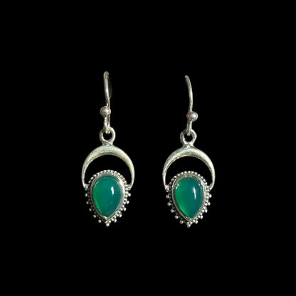 "Neela" Green Onyx Earrings