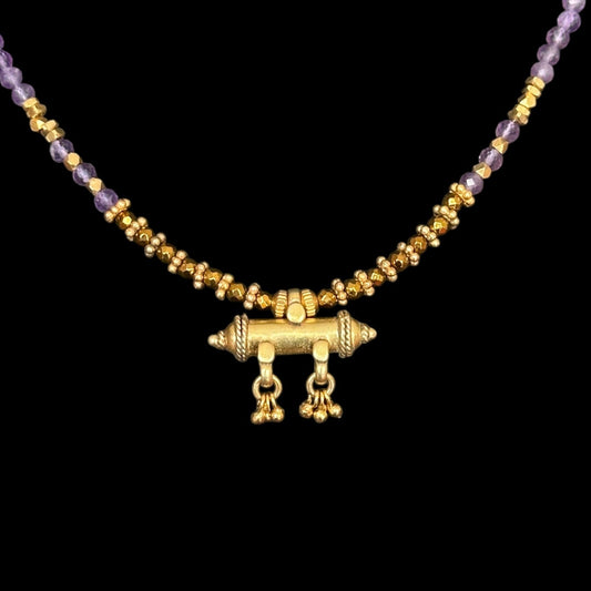 Amethyst Mantra Box Necklace
