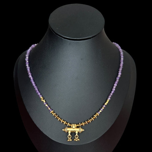 Amethyst Mantra Box Necklace