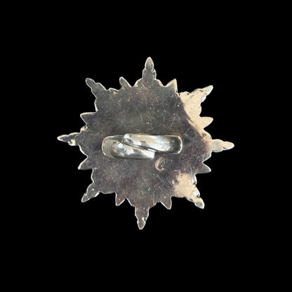 Ring „Sonne“ Koralle und Türkis