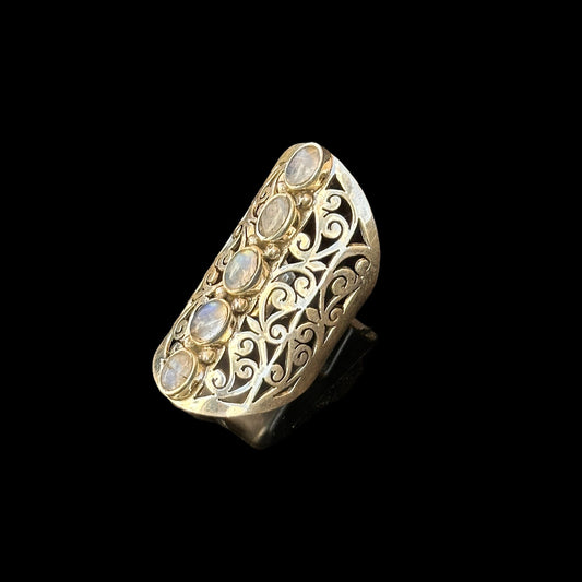 Anillo Filigrana Piedra De Luna