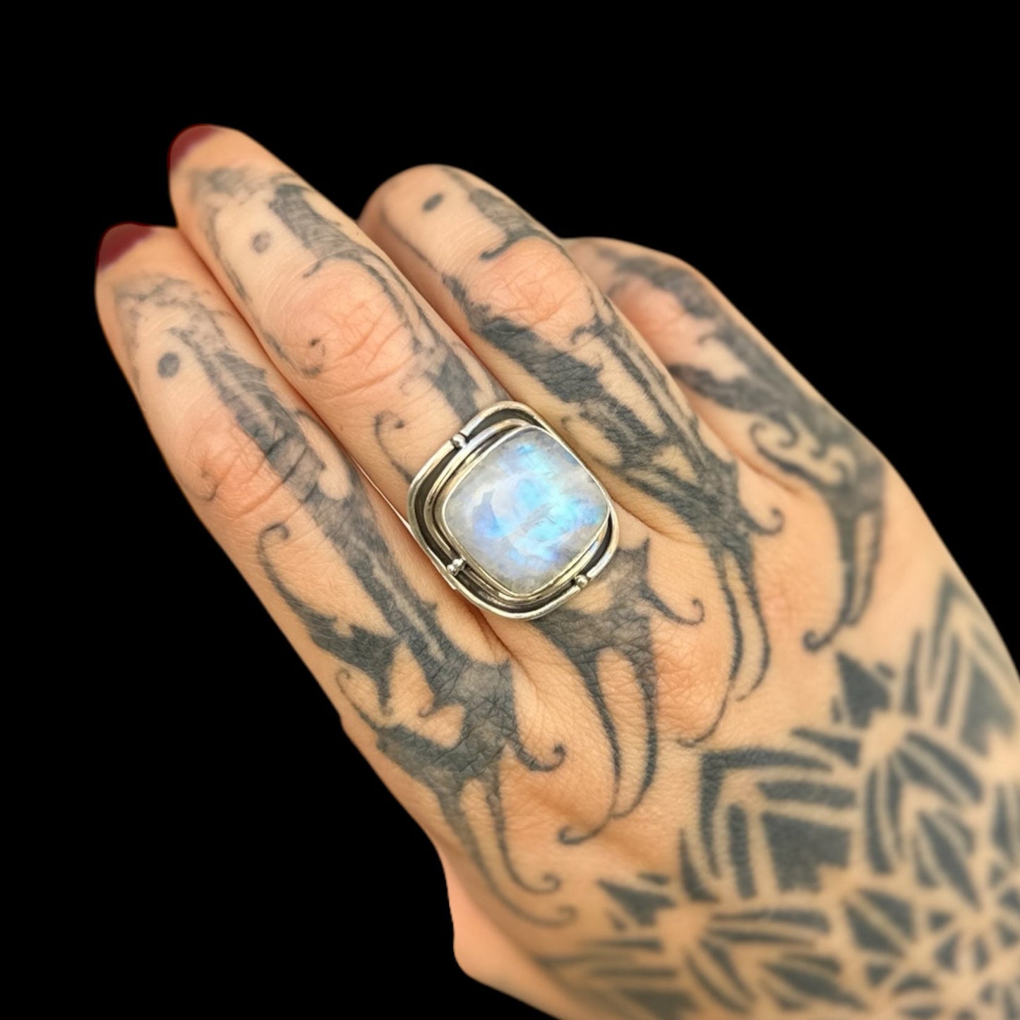 Anillo Moonstone Cuadrado