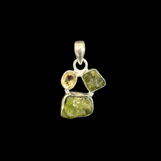 Colgante Peridotos y Citrino