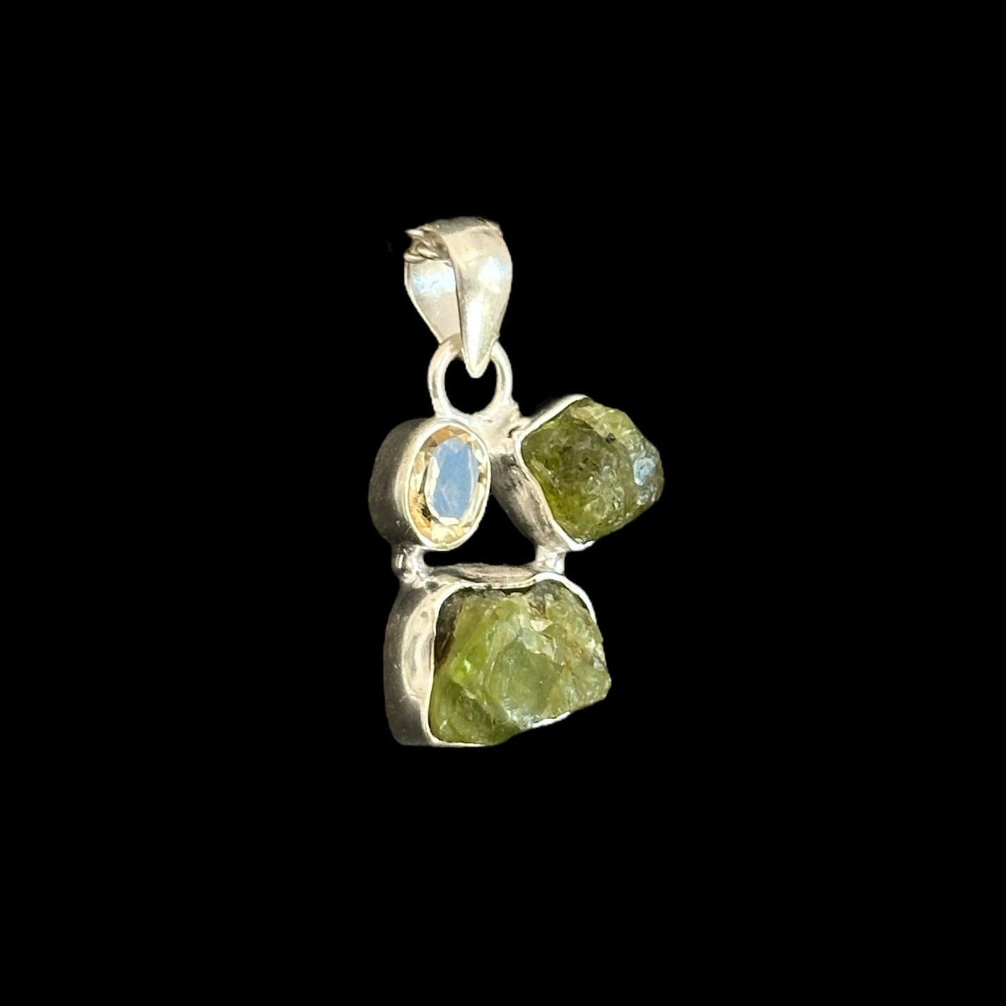 Colgante Peridotos y Citrino