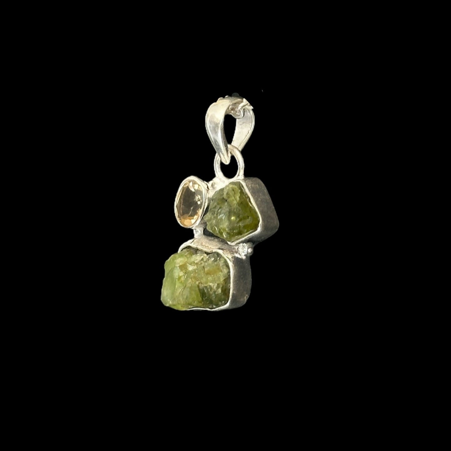Colgante Peridotos y Citrino