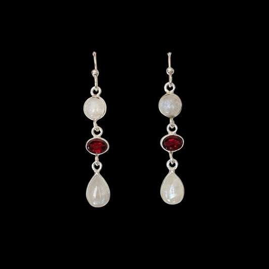 Pendientes "Esi" Moonstone Granate