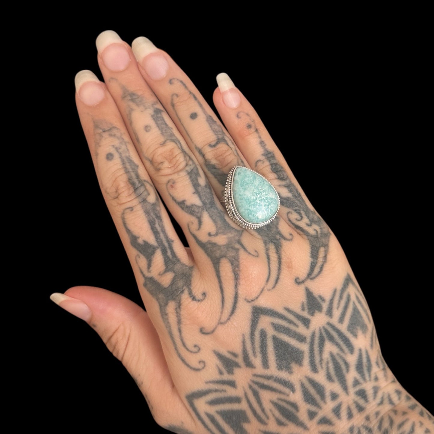 Anillo Amazonite Rajasthani