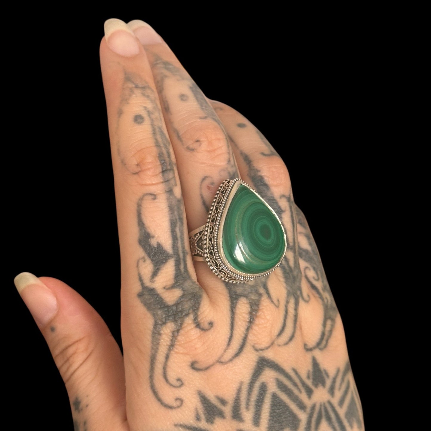 Anillo Malaquita Rajasthani 2