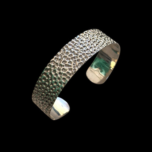 Pulsera Plata Martillada Fina