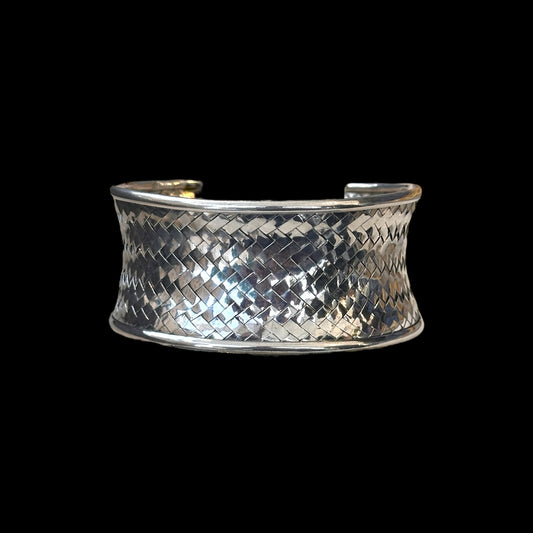 Breites geflochtenes Silberarmband
