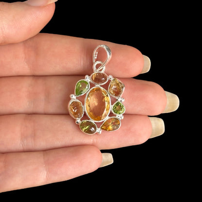 "Parjita" Pendant Citrine and Peridot