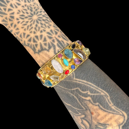Mehrsteinarmband Queen Messing