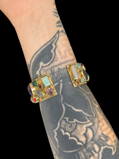 Mehrsteinarmband Queen Messing